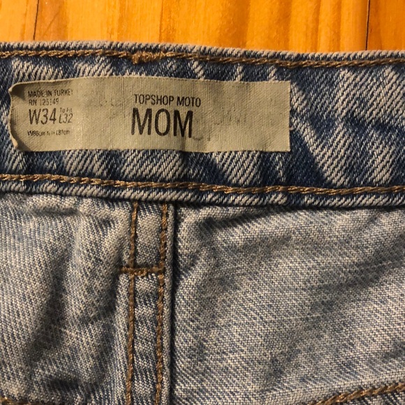 Light Blue Topshop Ripped Mom Jeans - Picture 4 of 5